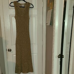 House of Harlow 1960 Gold Knit Maxi Dress